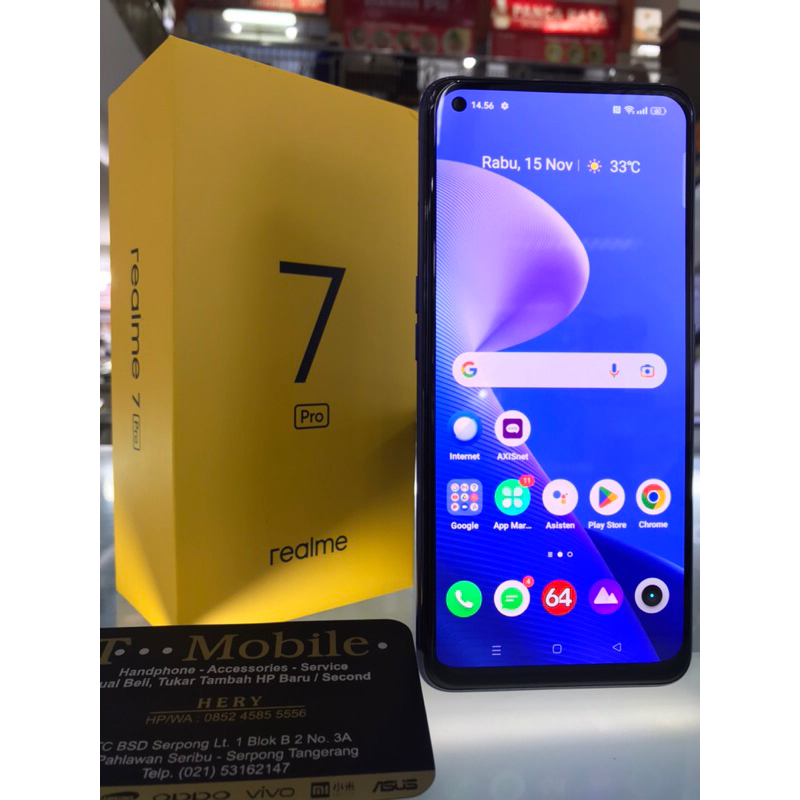 Jual REALME 7 PRO RAM 8GB 128GB NFC - BLUE - SECOND LIKE NEW 