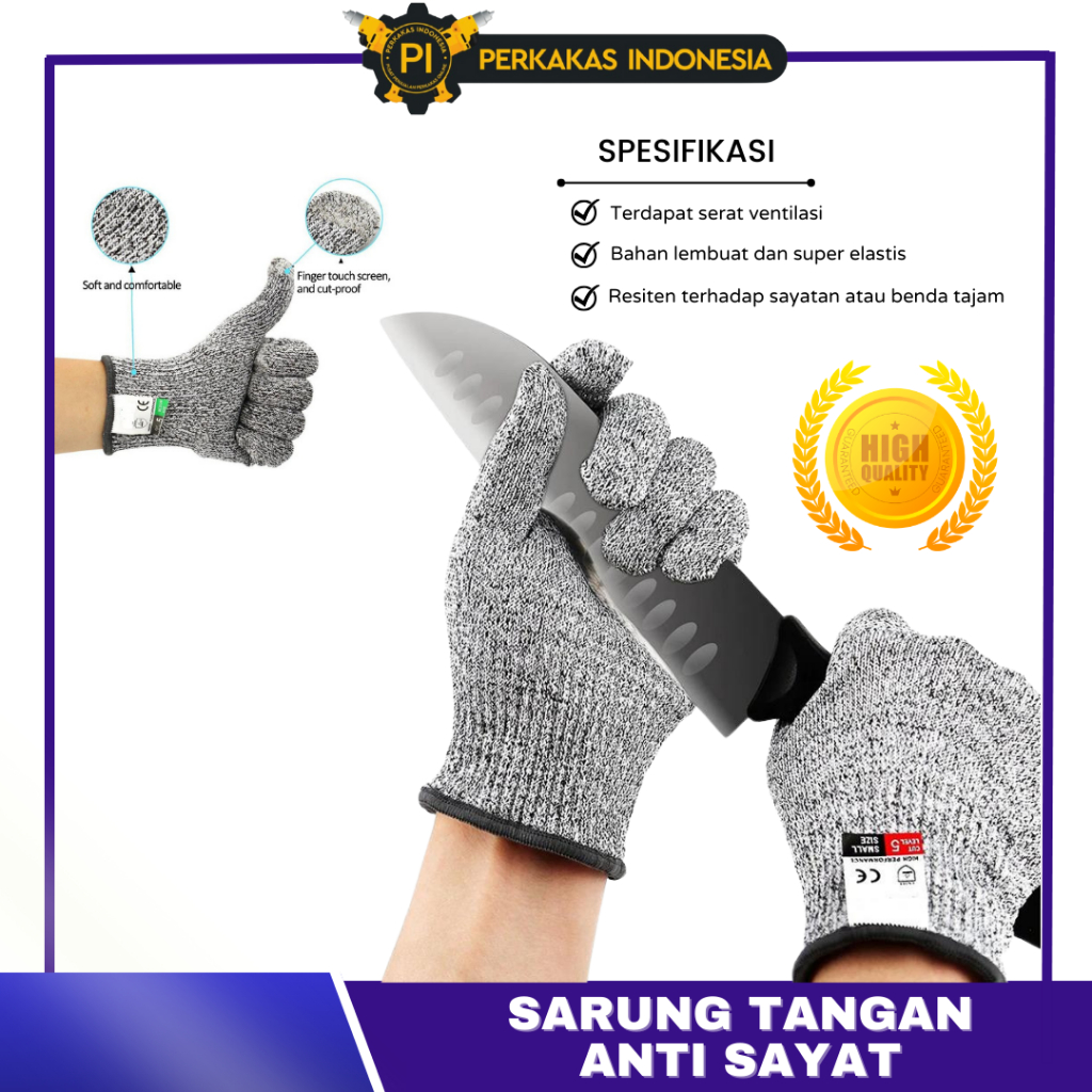 Jual Sarung Tangan Safety Anti Sayat Cut Resistance Gloves Pelindung ...