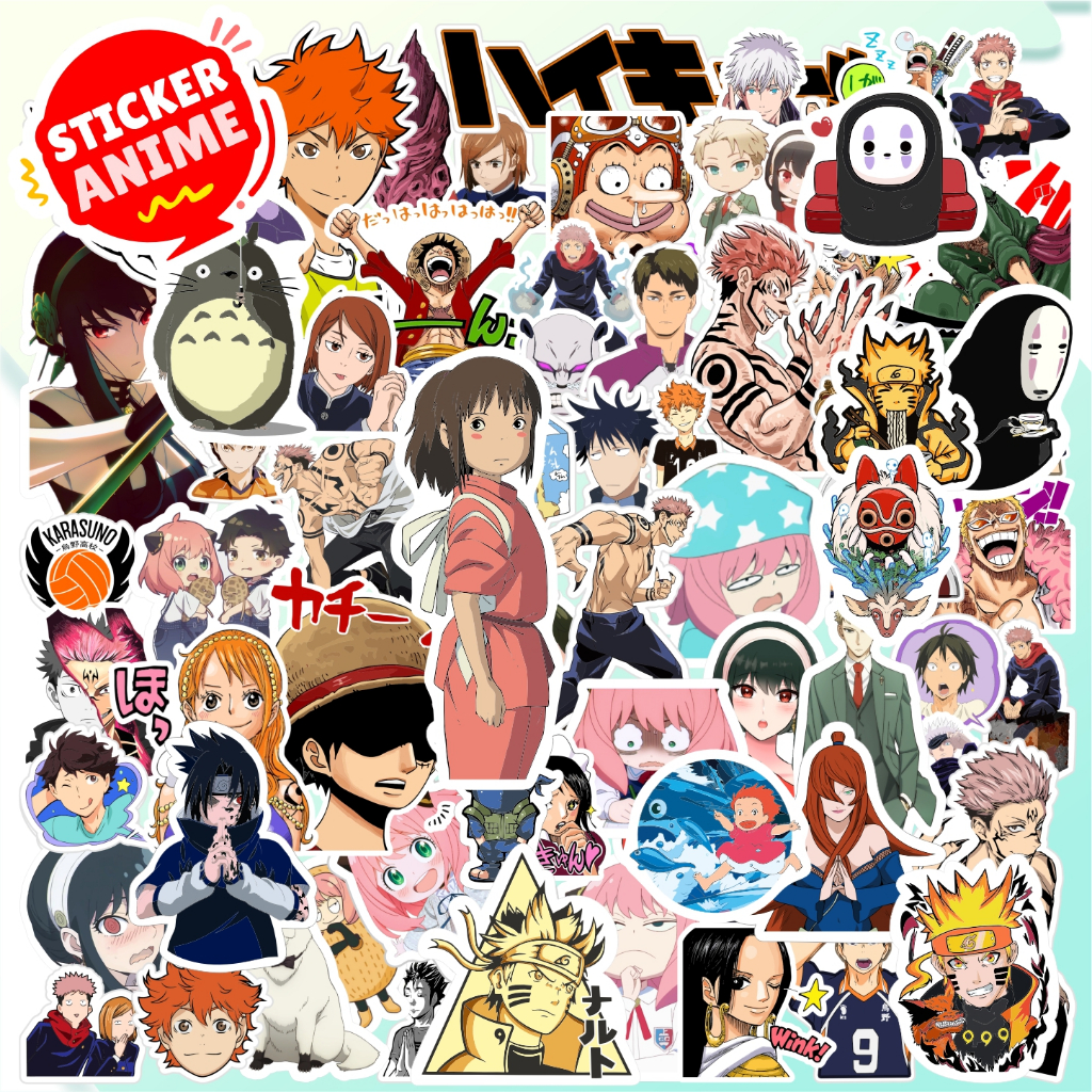Jual 50PCS Stiker Anime Waterproof Anti Air untuk Sticker Motor Casing