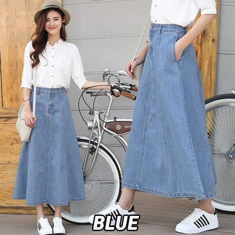 Jual ROSELLA Rok Jeans 7 8 Style Korean Rok Denim Wanita Sctret Rok