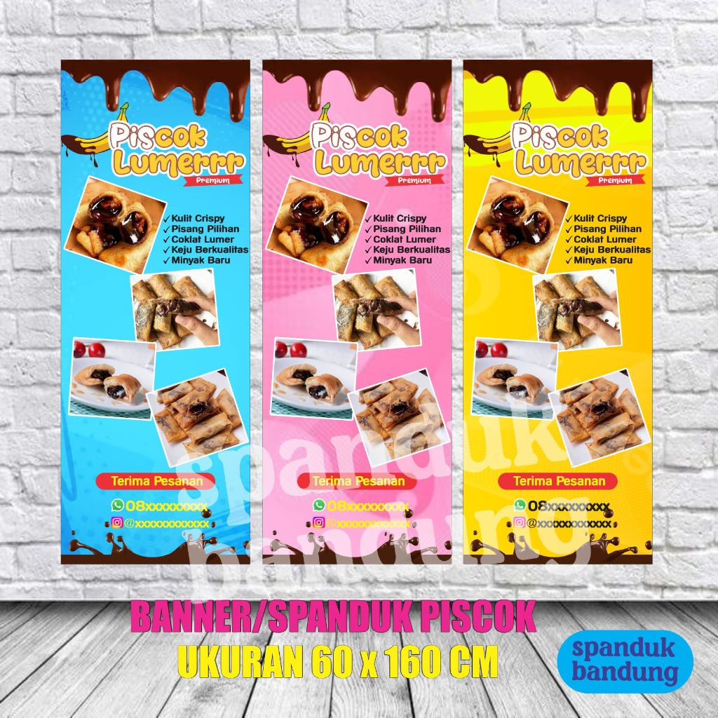 Jual Cetak Spanduk Piscok Lumer Print Spanduk Pisang Coklat Lumer