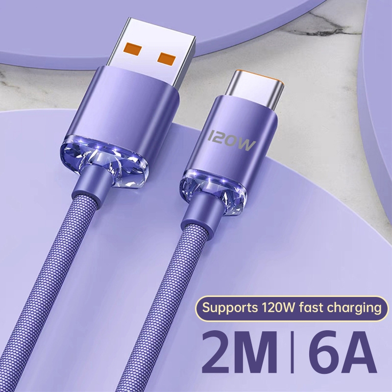 Jual Kabel Data 120W Tipe-C Kabel Pengisian Super Cepat Kabel Pengisian ...