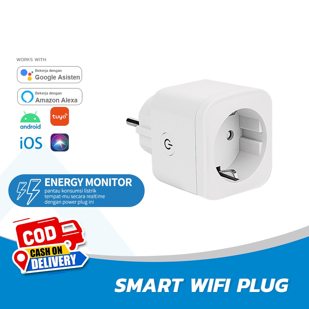 Jual WiFi Smart Plug Socket 16A with Power Monitor Stop Kontak Colokan ...