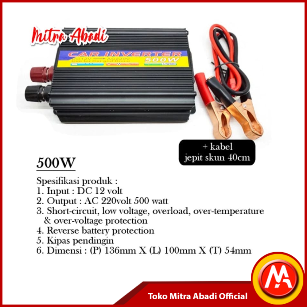 Jual Inverter Car DC 12V to AC 220V Power Besar Reversed Battery ...