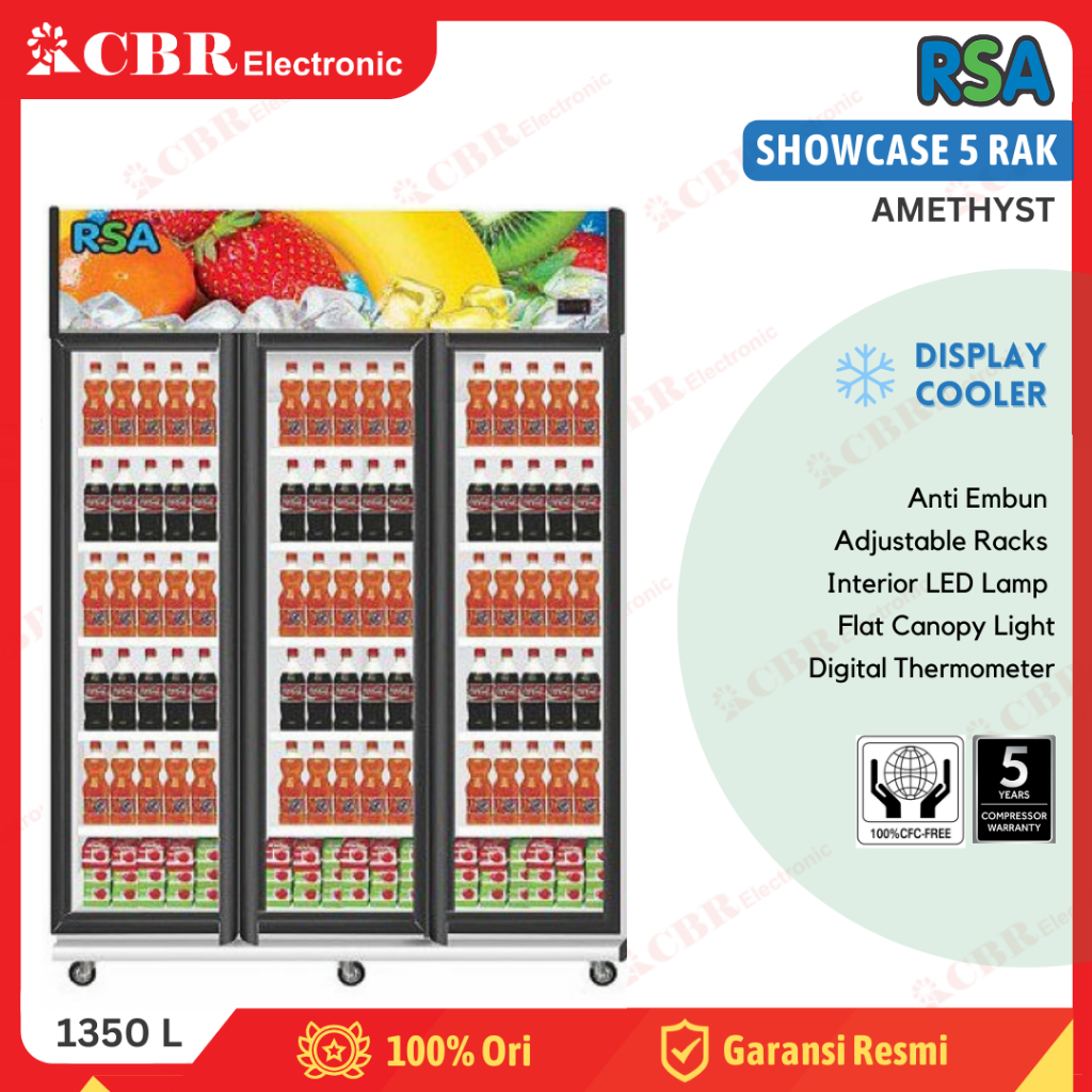 Jual Showcase Display Cooler RSA 5 Rak AMETHYST | Shopee Indonesia
