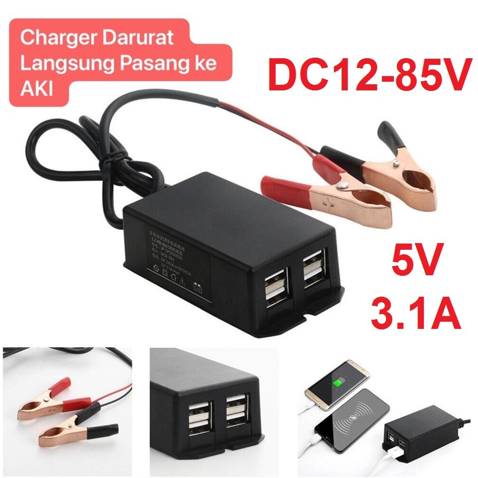 Jual Adaptor Charger Hp Darurat Pasang Ke Aki Motor Mobil Universal