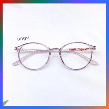 QLA Frame Kacamata Wanita Minus Photocromic Anti Radiasi Kacamata Bulat Oval Lentur