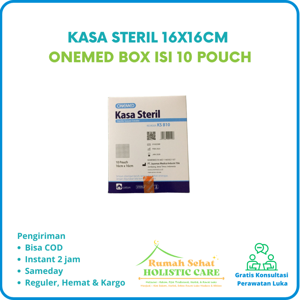 Jual Kasa Steril 16x16cm Onemed Box Isi 10 Pouch Balutan Luka