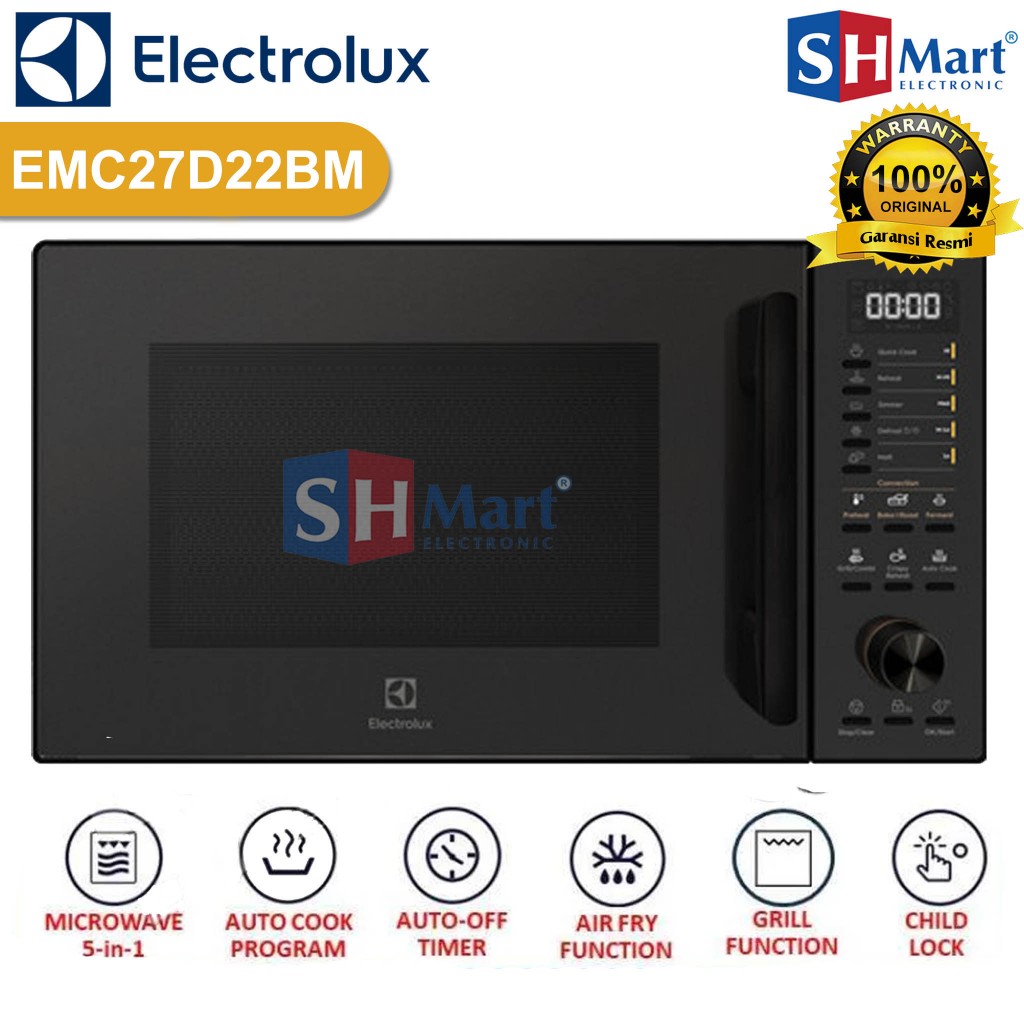 Jual MICROWAVE OVEN GRILL ELECTROLUX KAPASITAS 27 LITER EMC27D22BM 900