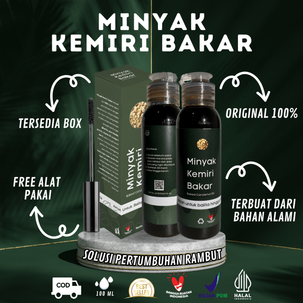 Jual (ORIGINAL 100%) MINYAK KEMIRI BAKAR ASLI 100 ML - Penumbuh Rambut ...