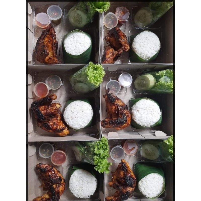 Jual Paket Nasi Box Ayam Bakar Komplit - Nasi Box Kotak Ayam Goreng