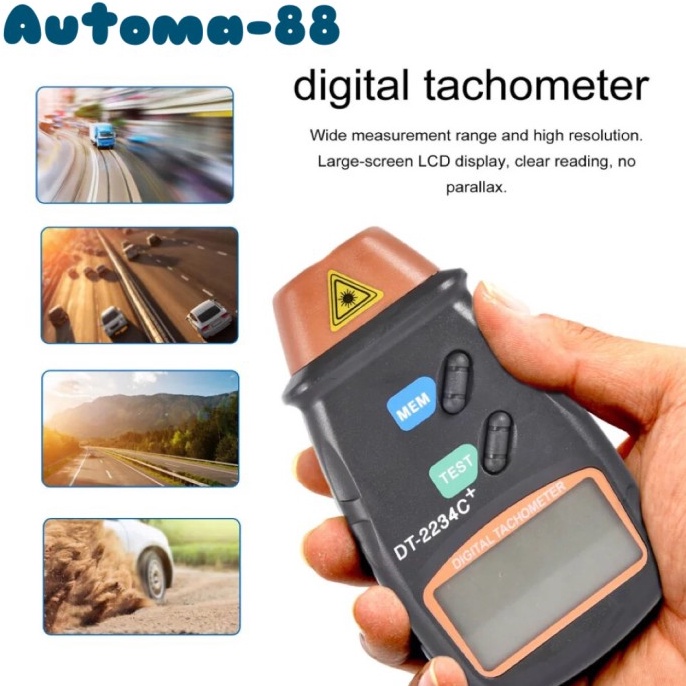 TOPWAY Tachimetro Digitale, DT-2234C + Contagiri Digitale Tester - 2