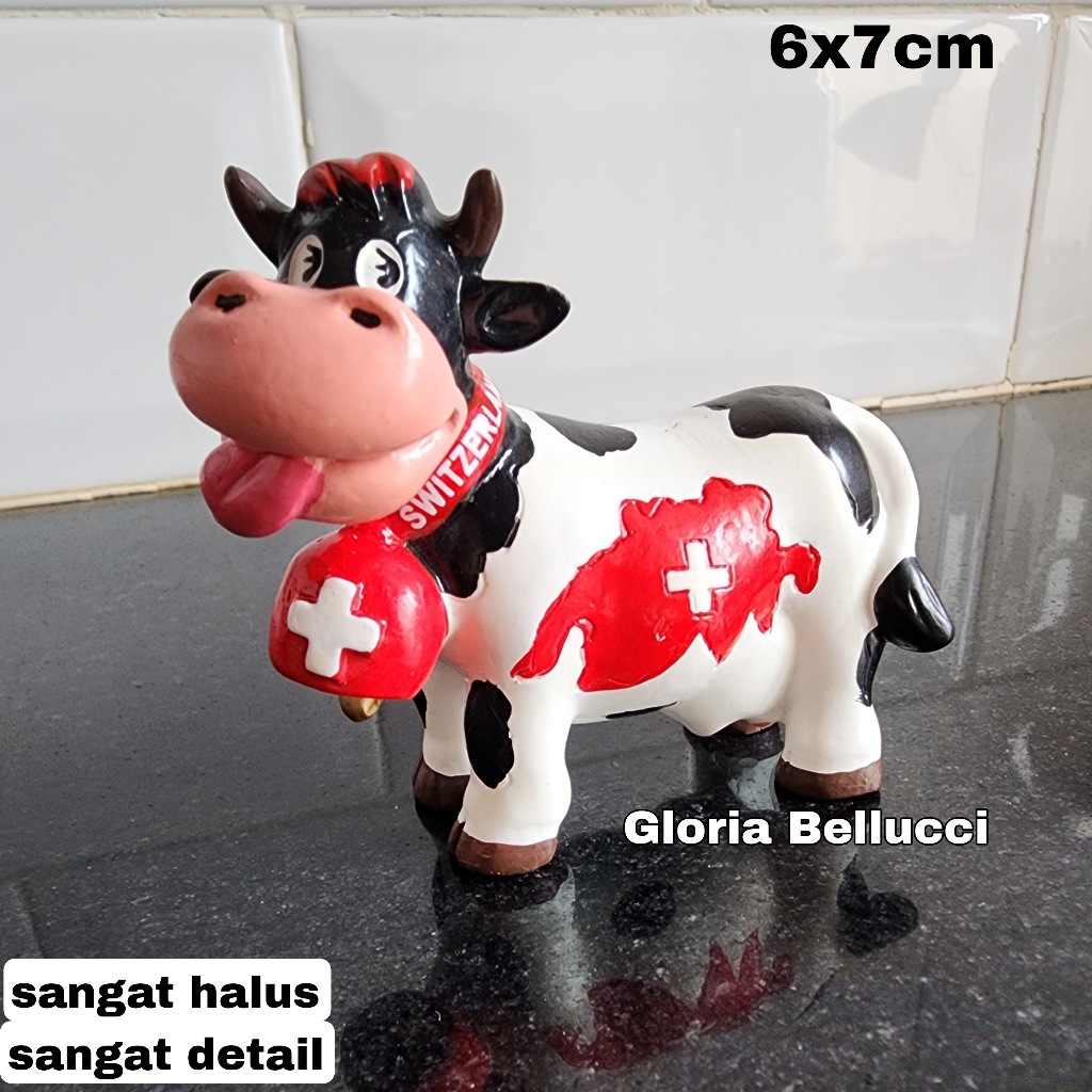 Jual miniatur oleh oleh sapi switzerland souvenir negara swiss ...