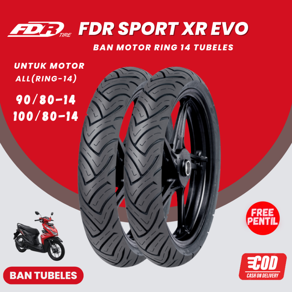 Jual PAKET BAN TUBLES FDR SPORT XR EVO ( 90/80-14 ), ( 100/80-14 ...