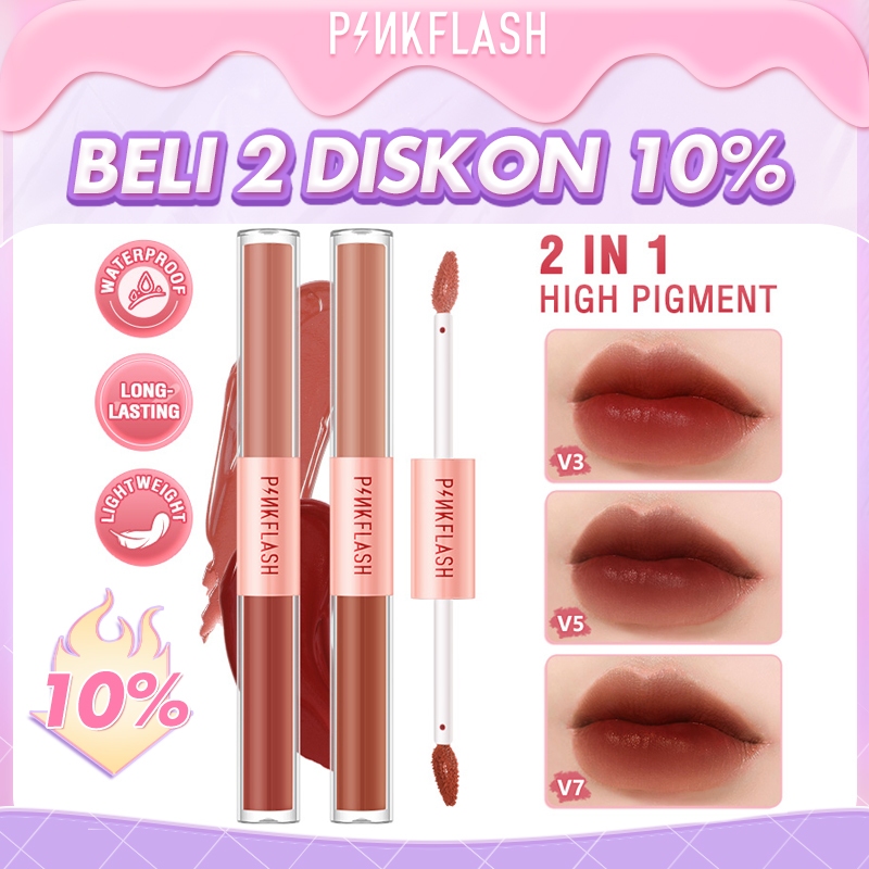 Jual Pinkflash Doublesense 2 In 1 Dual Ended Lipstick Liquid Matte Lipstick Velvet Tint