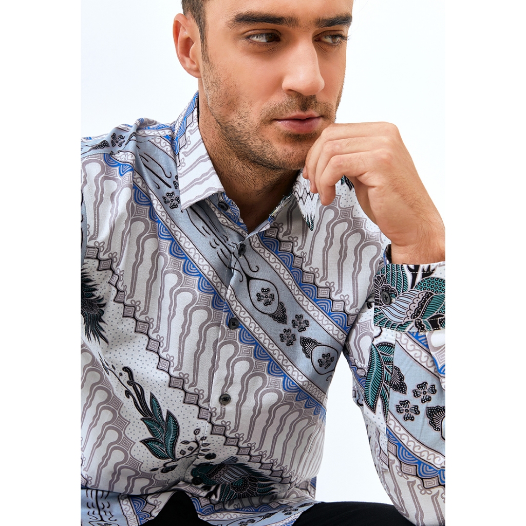 Jual Odza Classic Baju Batik Pria Lengan Panjang Modern Slim Fit ...