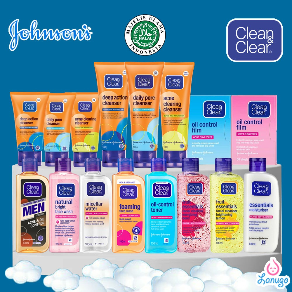 Jual CLEAN & CLEAR Facial Wash Cleanser Toner Oil Control Face