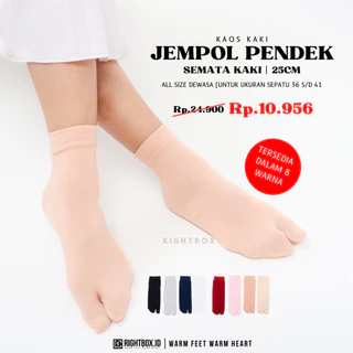 Rightbox, Kaos Kaki Jempol Pendek Semata Kaki, Polos, Size Dewasa