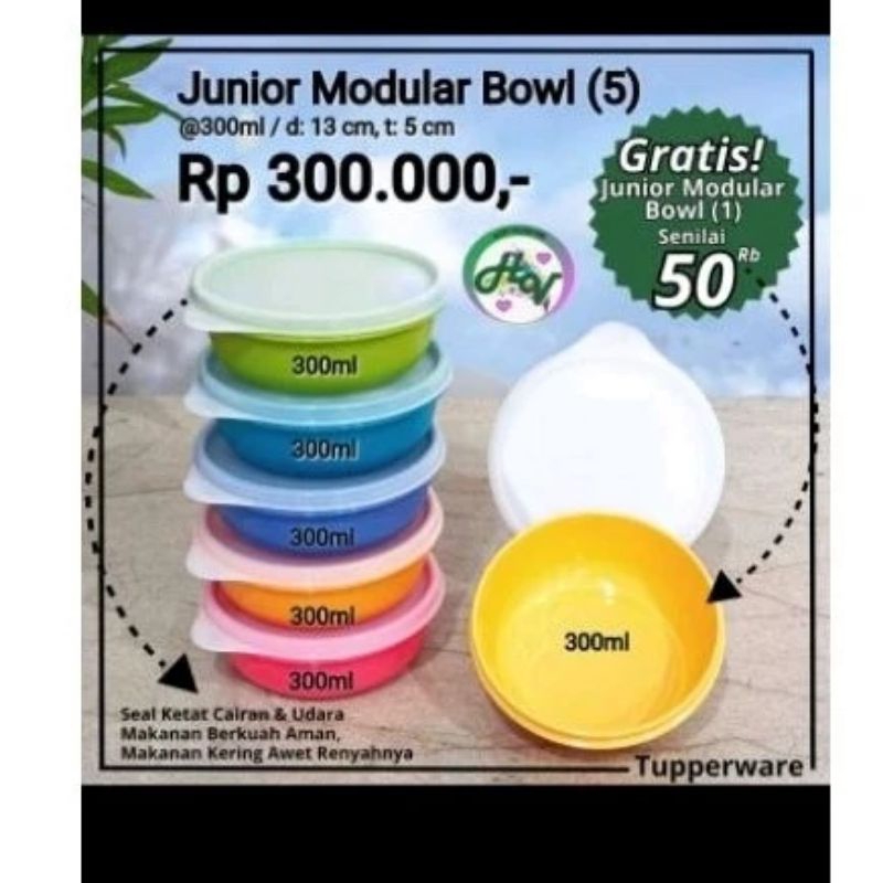 Jual junior modular bowl 300ml Tupperware (1pc) | Shopee Indonesia