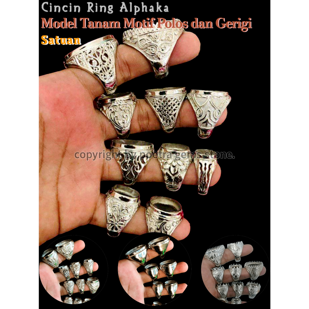 Jual Cincin Ring Alpaka Untuk Batu Akik dan Permata Satuan