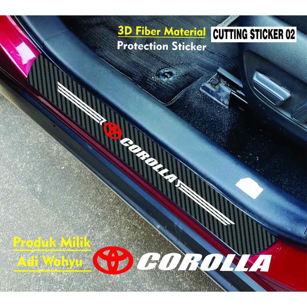 Jual Sticker Sill Plate Carbon D Pelindung Pintu Mobil Toyota Corola Cross Corolla Altis