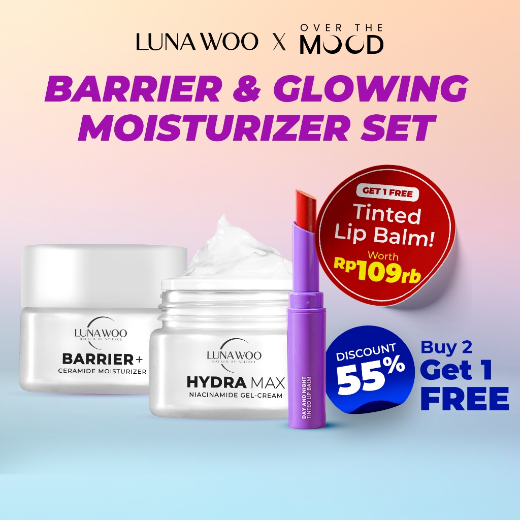 Jual Buy 2 get 1 FREE Barrier & Glowing Moisturizer Skin Set Luna Woo