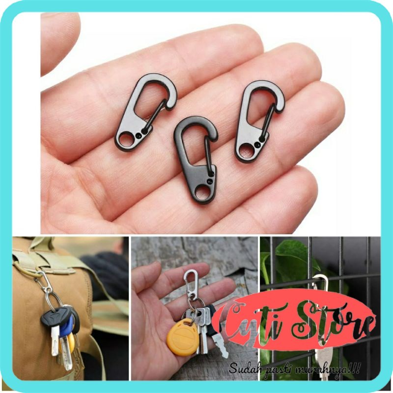 Jual Carabiner Mini Keychain Hanging Buckle 1 Pcs - Black | Shopee ...