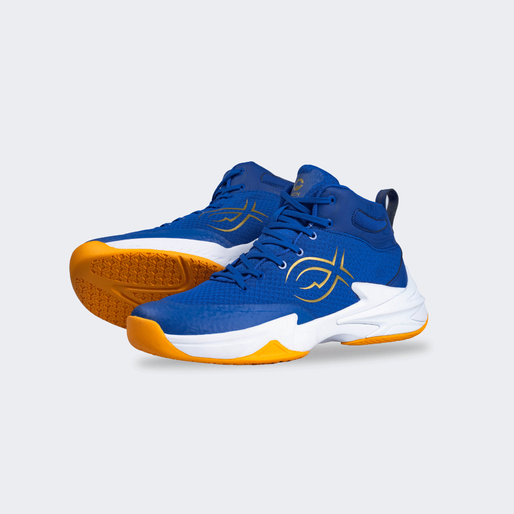 Jual FIXCH DEMONIC DARK BLUE WHITE GOLD volleyball shoes Shopee