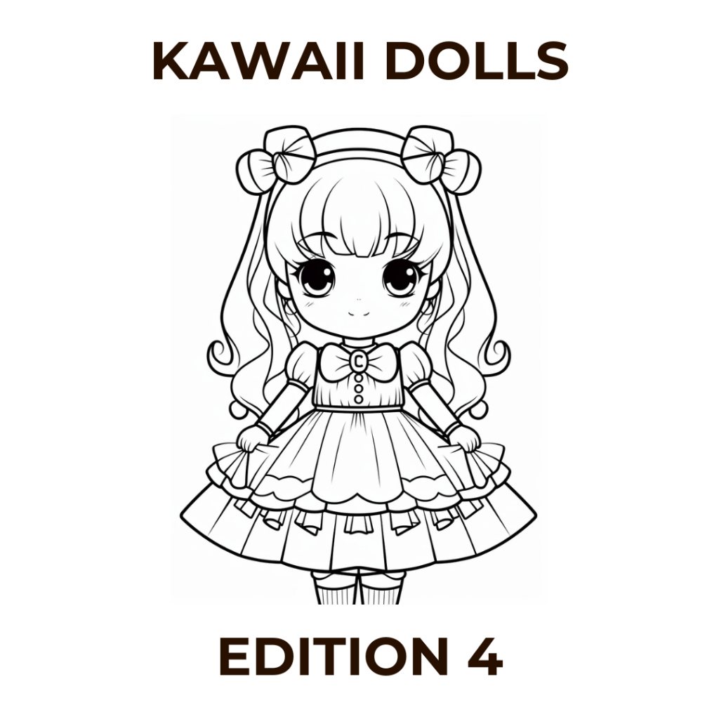 Jual Halaman Mewarnai Tema Boneka Kawaii Edisi 4 File Digital | Shopee