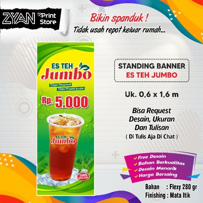 Jual SPANDUK BANNER ES TEH JUMBO | Shopee Indonesia