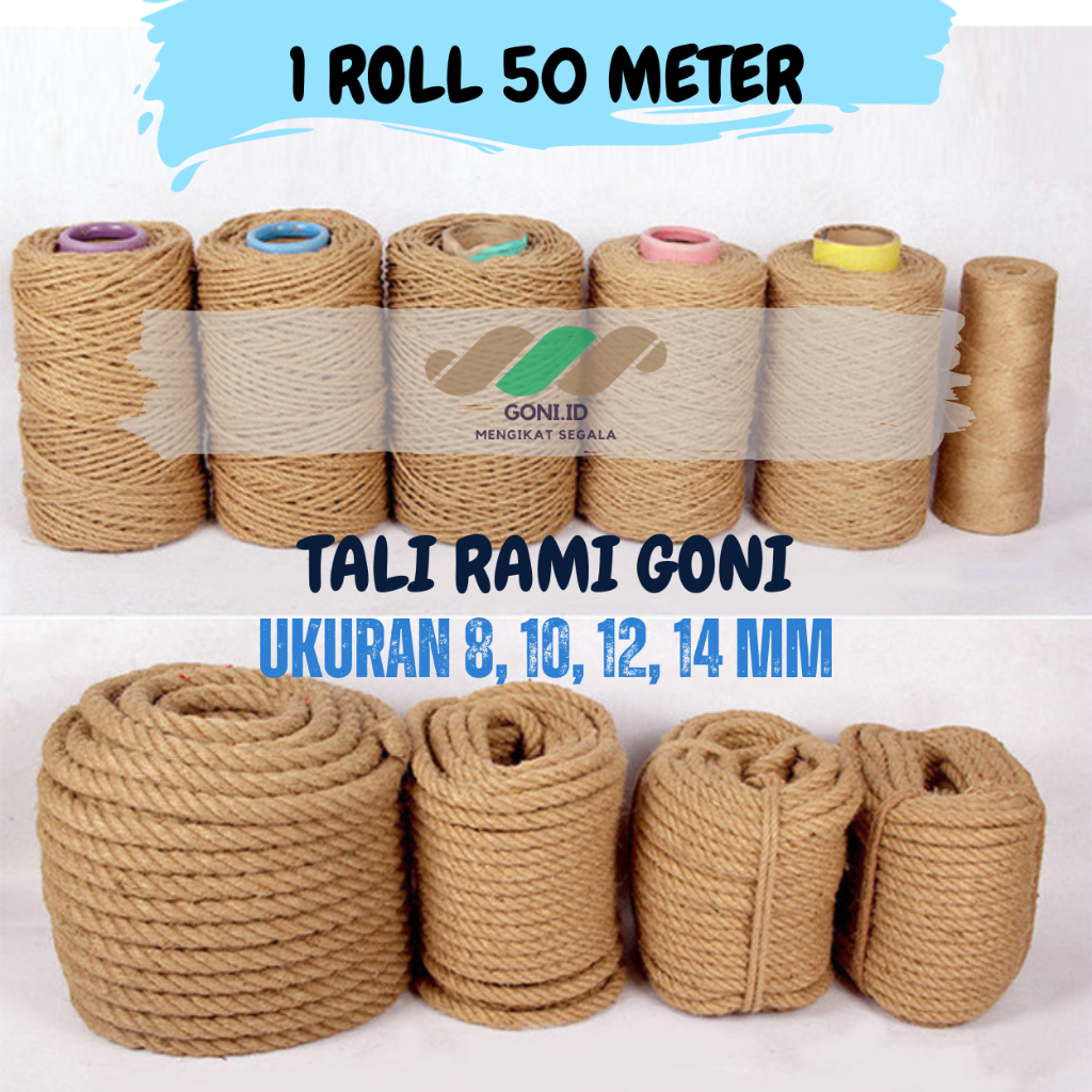 Jual Tali Rami Goni 50 Meter 1 Roll 8mm 10mm 12mm 14mm Termurah