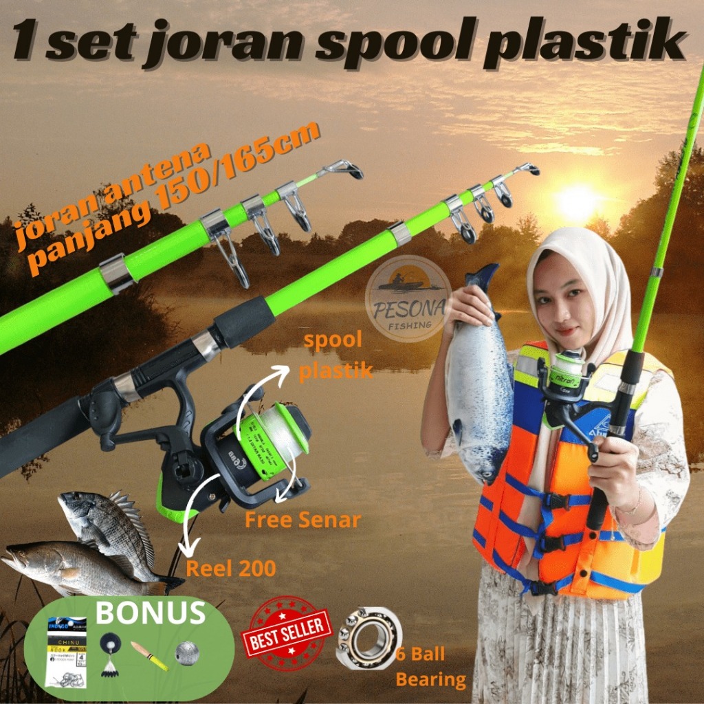 Jual Set Pancing Joran Model Antena 150 Dan Reel 6 Bb Audreycosta 200