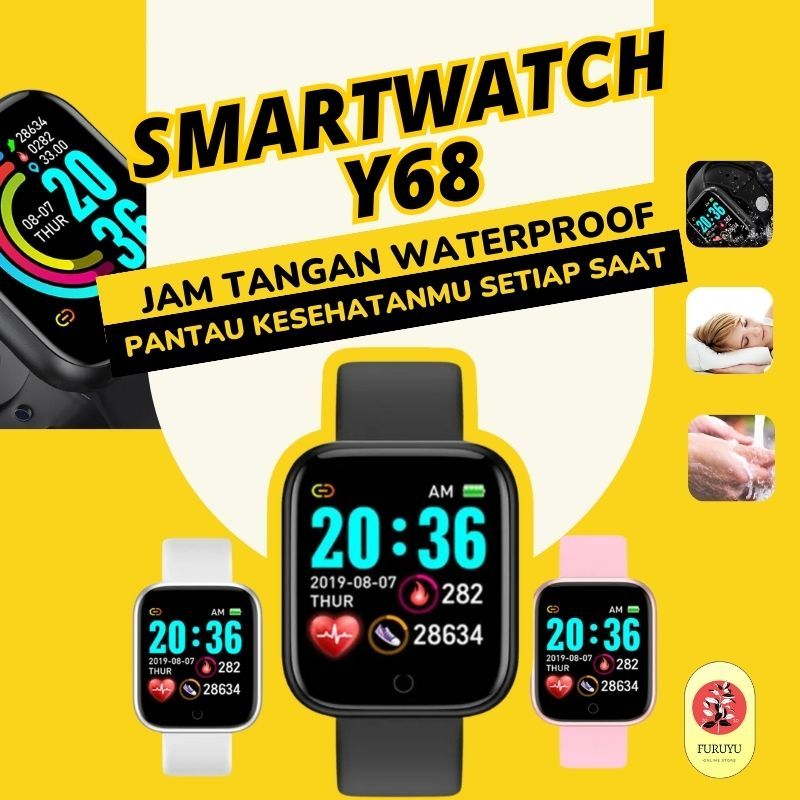 Jual Smartwatch Smart Watch Y68 Sport Sporty Bluetooth Touchscreen
