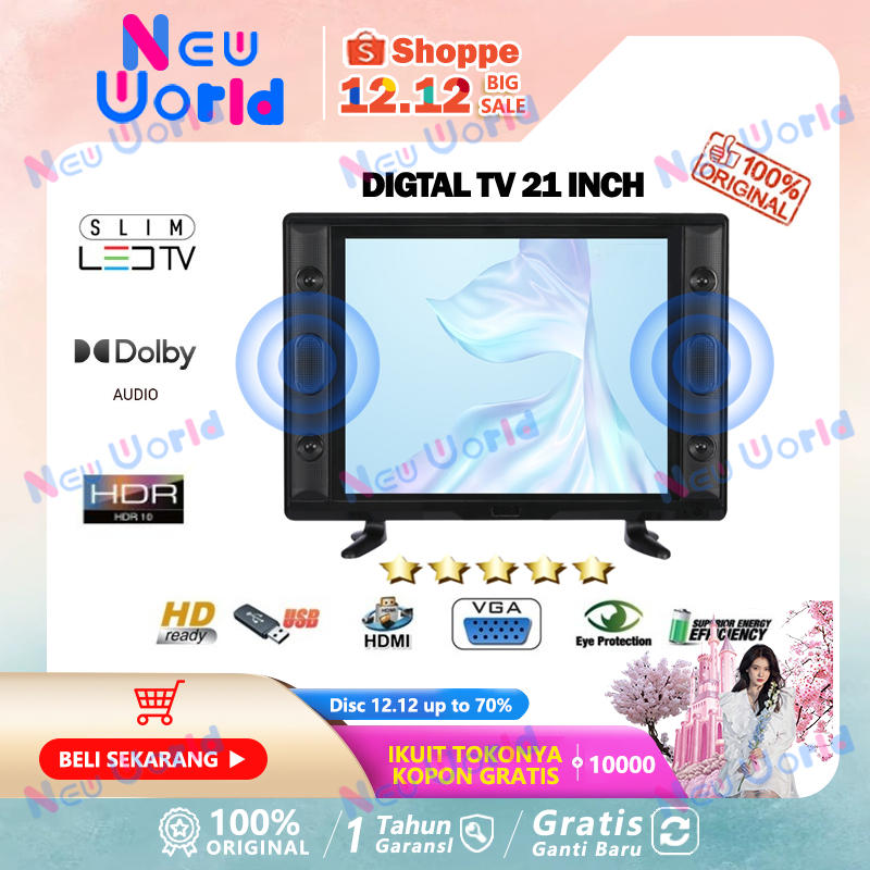 Jual TV LED 21 Inch Full HD 1080P TV Digital 21 Inch TV DVB-T2 TV Murah ...