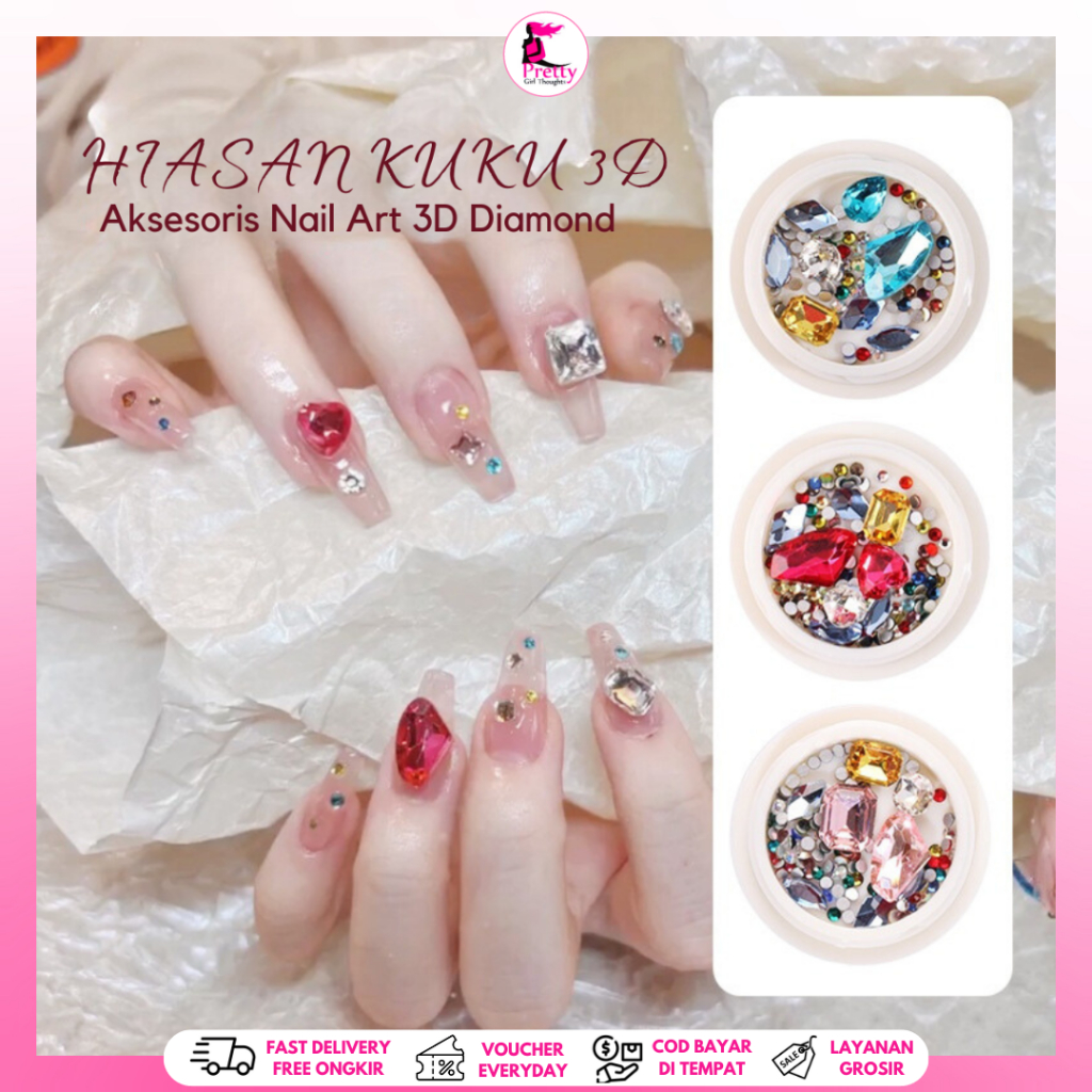Jual Pretty Nail Whell Nail Art/ Hiasan Kuku 3d Nail Art Diamond
