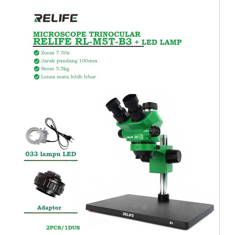 Jual MICROSCOPE TRINOKULAR RELIFE RL M5T B3 RELIFE M5T B3 PLUS LAMPU ORIGINAL Shopee Indonesia