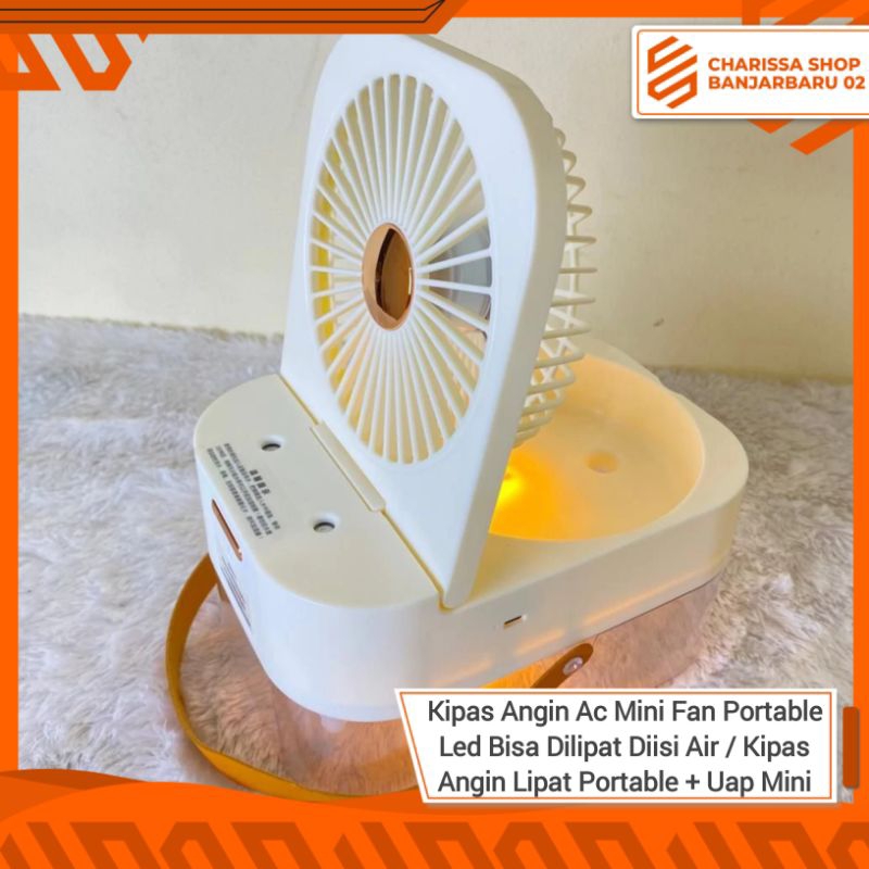 Jual Kipas Angin Ac Mini Fan Portable Led Bisa Dilipat Diisi Air
