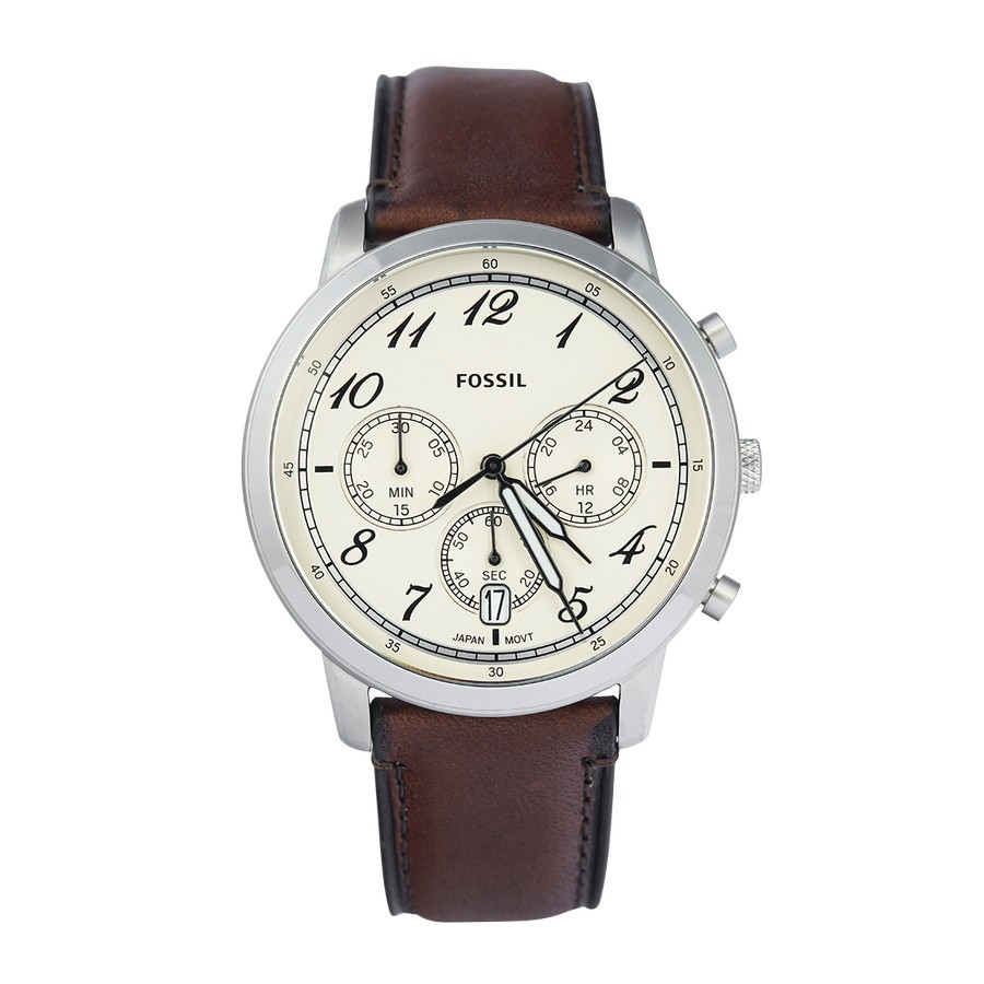 Jual Jam Tangan Pria FOSSIL Neutra Chronograph FS6022 White Dial Brown ...