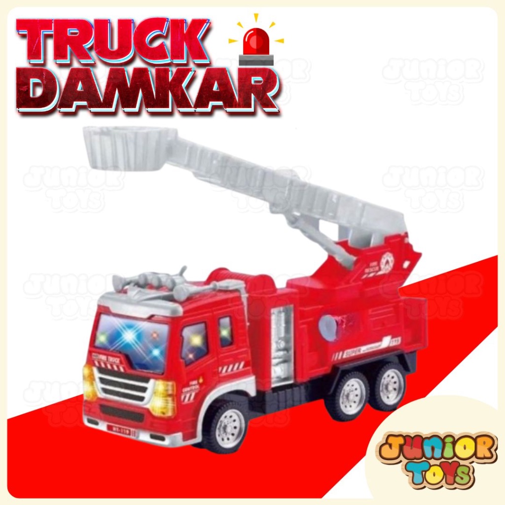 Jual Mainan Mobil Pemadam Kebakaran Mobianl Truk Damkar Bunyi Musik Lampu Fire Truck Toys 5755