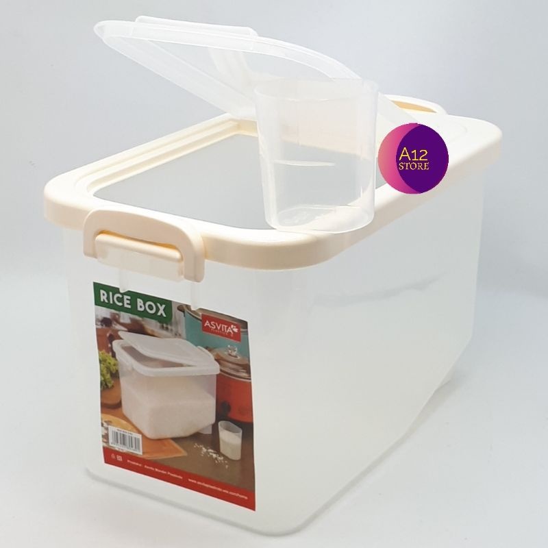 Jual Asvita Rice Box Tempat Beras 5kg Free Gelas Ukur | Shopee Indonesia