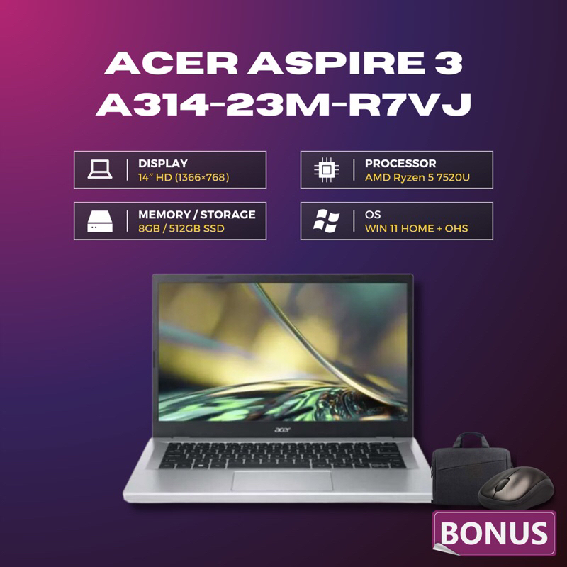 Jual Acer Aspire Slim A M R Vj Amd Ryzen U Gb Gb Ssd