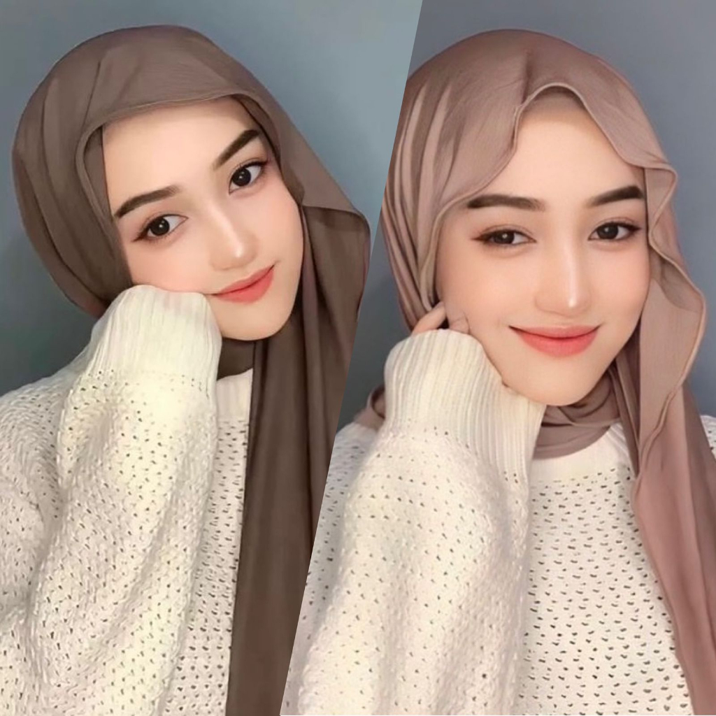 Jual Pashmina Kaos Jersey || Hijab Jersey || Pashmina Mleyot Flowly