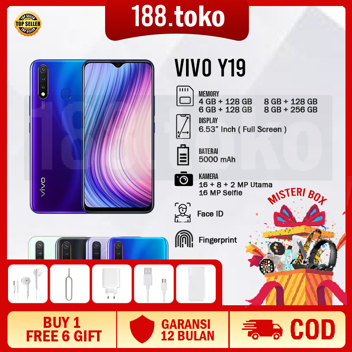 Jual HP VIVO Y19 Ram 8/256GB 4G LET 6.53 Inches 16MP Handphone | Shopee ...