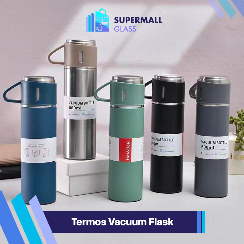 Jual Supermall Glass COD Termos Vacum Flask Gift Box Hampers 500ML ...