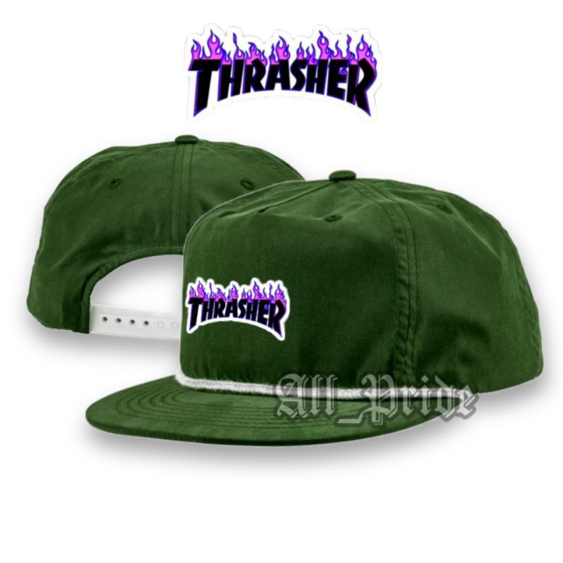 Topi THRASHER Snapback Classic Premium/Topi Distro Pria Wanita Casual  Vintage Rope Hat Skate