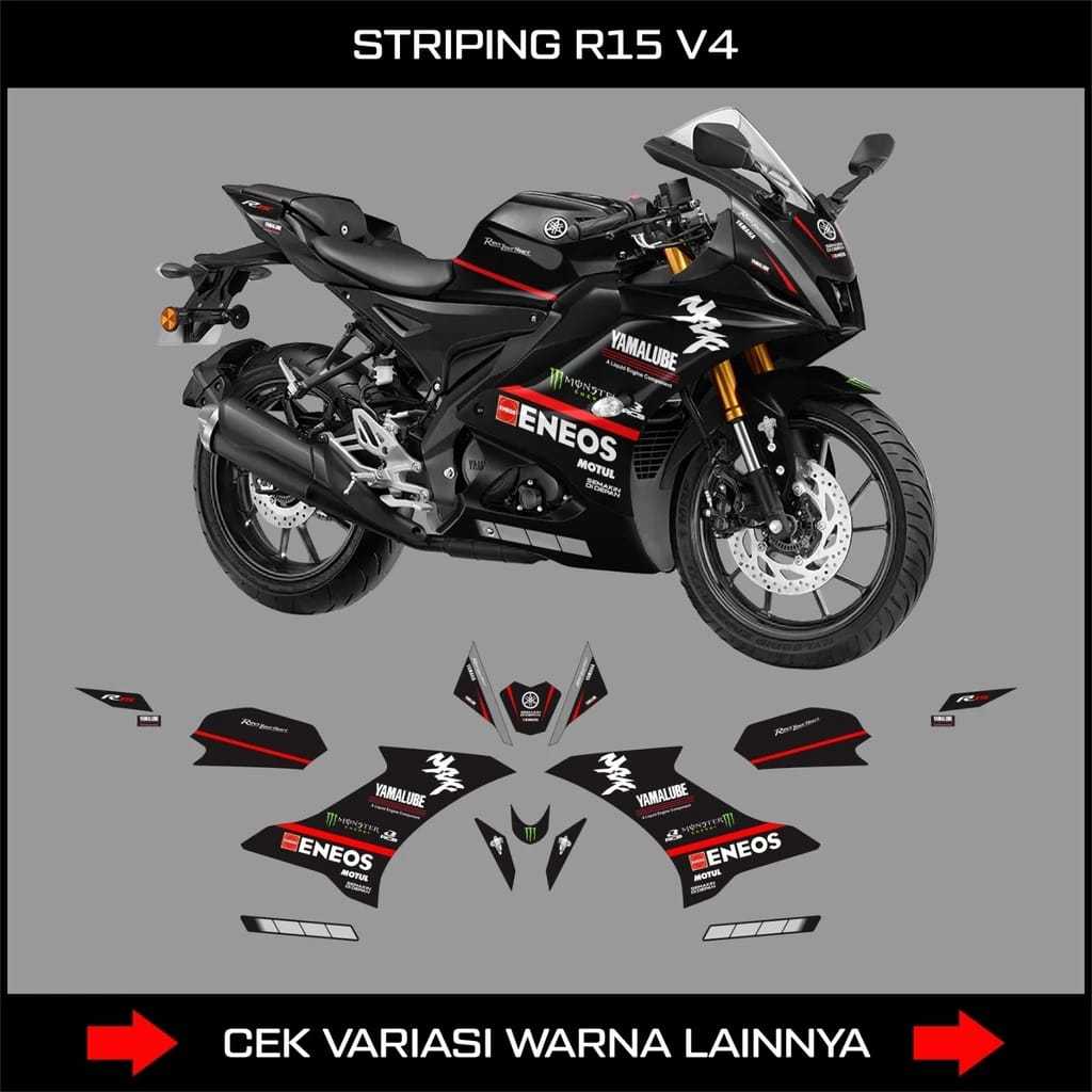 Jual striping motor r15 v4 eneos grafis / stiker decal semifull body ...