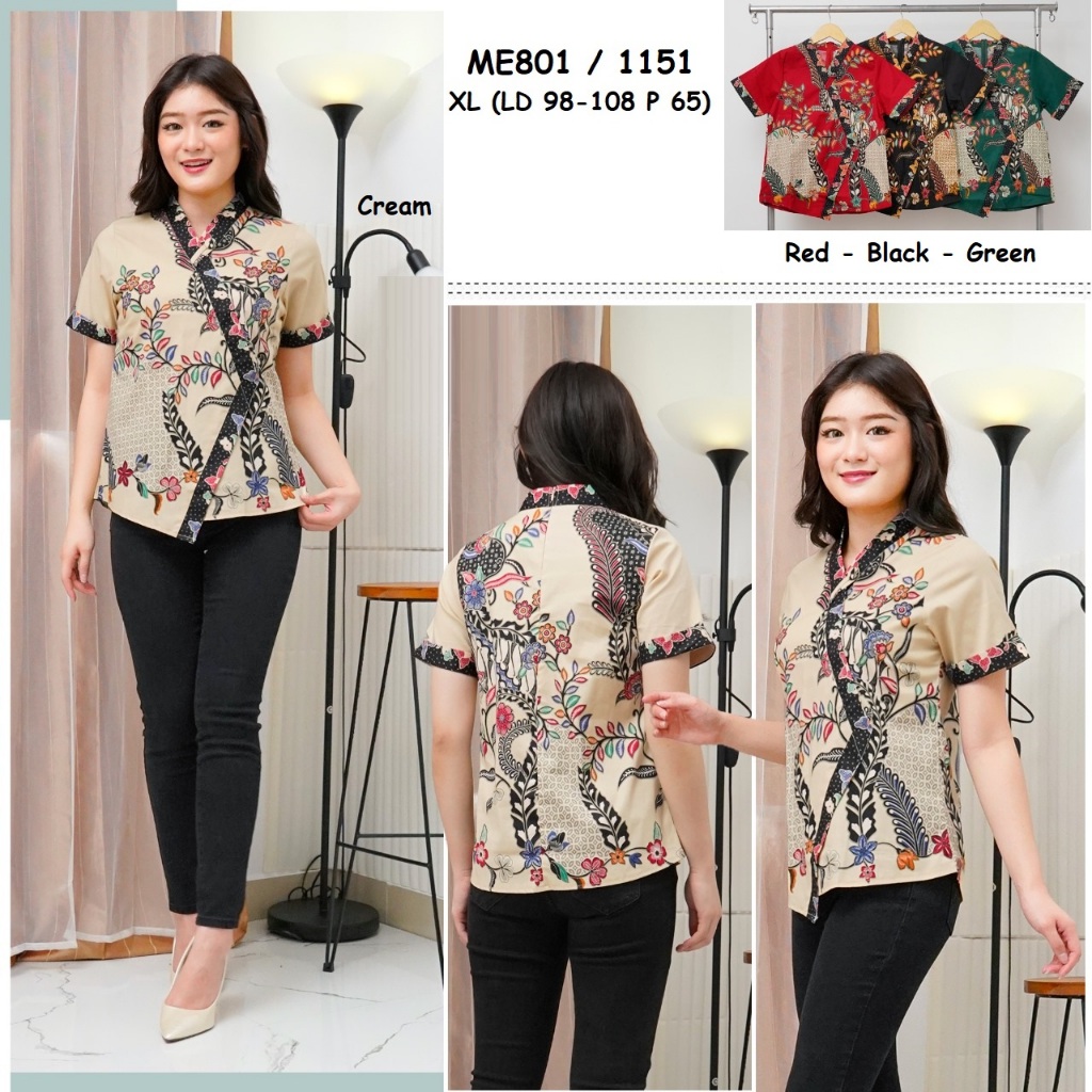 Jual Blouse Batik Wanita Reg Jumbo Me Shopee Indonesia