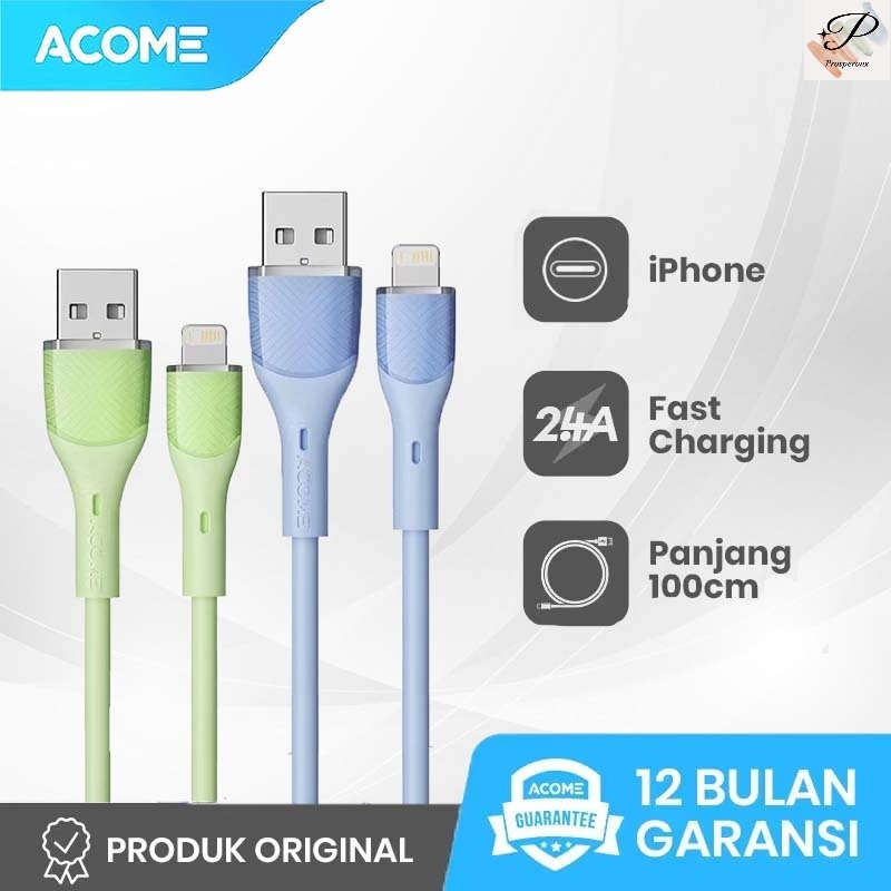 Jual ACOME AGL 010 Kabel Data Lightning Fast Charging 2.4 A 1