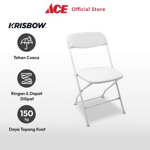 Jual Sale Terbatas Ace Krisbow Olympic Kursi Lipat Putih Foldable Multifunction Chair