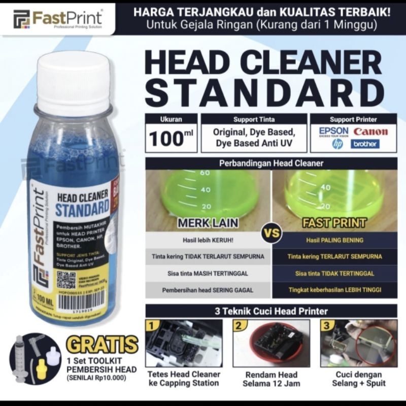 Jual Head Cleaner Standard Fast Print 100ml (100% original) | Shopee ...